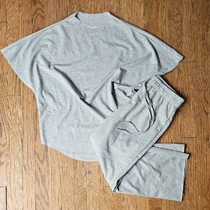 Gray Lounge Set Raw Hem Size M